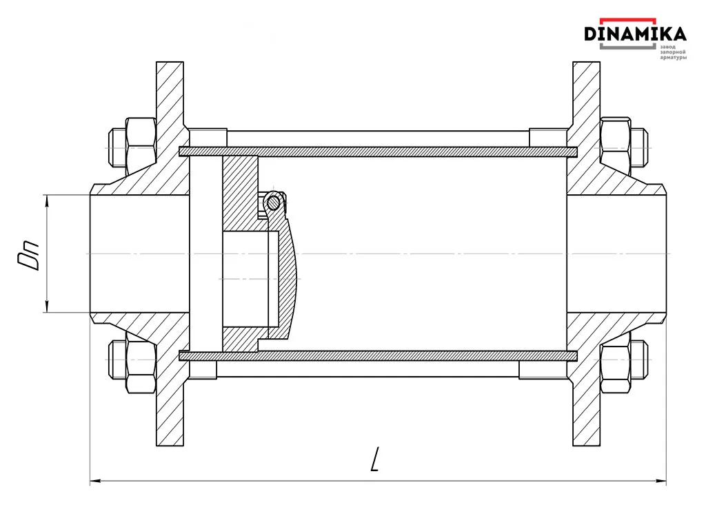Обратный клапан 19нж38нж Ду300 межфланцевый